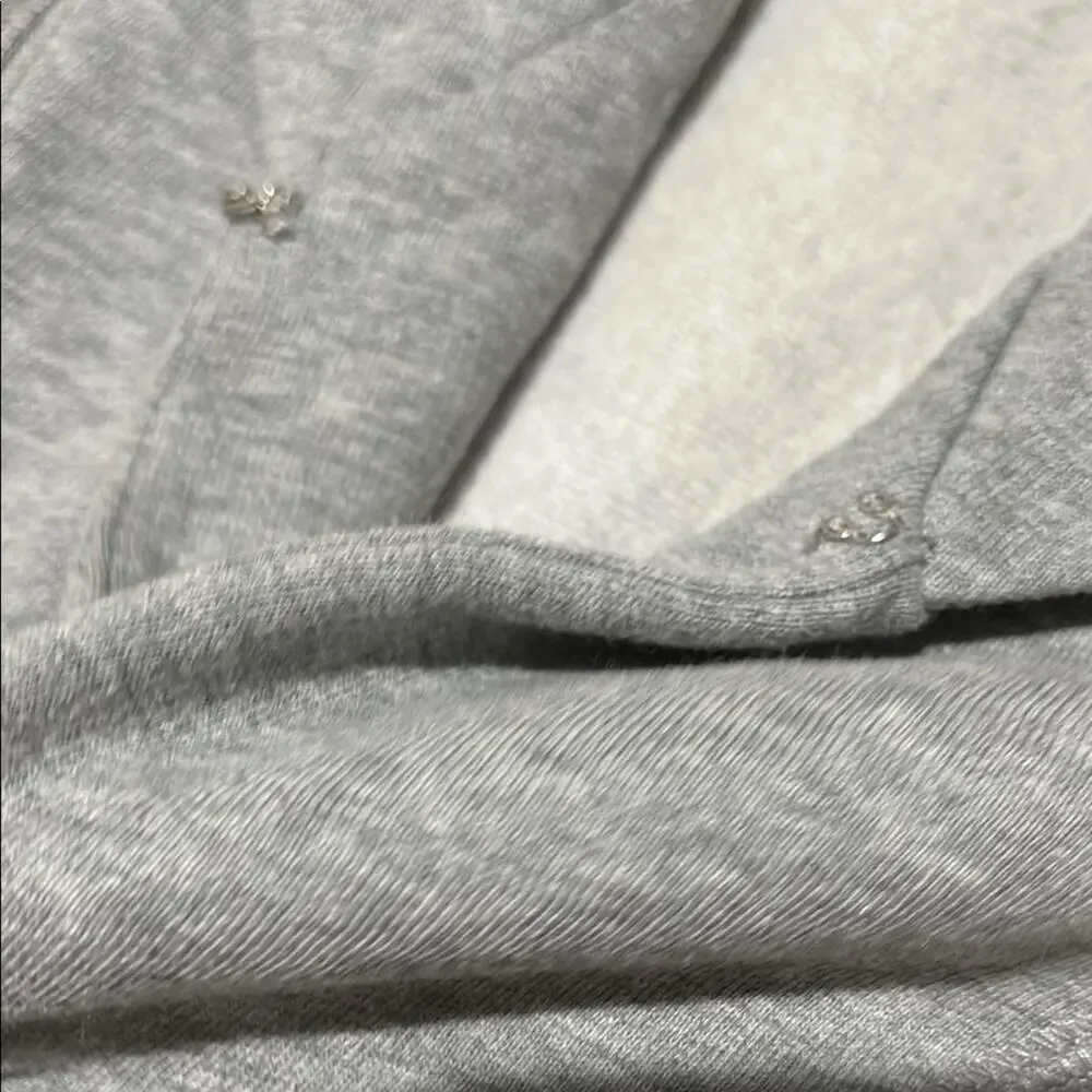 Ralph Lauren S 7 Gray Peplum sweatshirt jacket hook/eye closure euc worn once